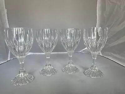 Mikasa Park Lane Wine Goblet Glasses 6 1/4” Tall Stem Crystal~Set Of 4 • $40