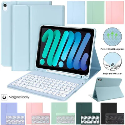 For IPad Mini 1 2 3 4 5 6th Gen 2021 8.3  Bluetooth Keyboard Mouse Leather Case • £14.40