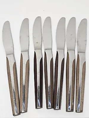 Eldan ELD2 8  Dinner Dessert Knife Stainless Steel Japan MCM Silver Flatware (7) • $19.95