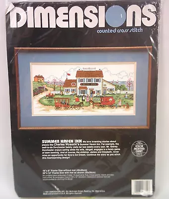 Vintage 1991 Dimensions Counted Cross Stitch Kit 3712 Summer Haven Inn 16x8 • $34.99