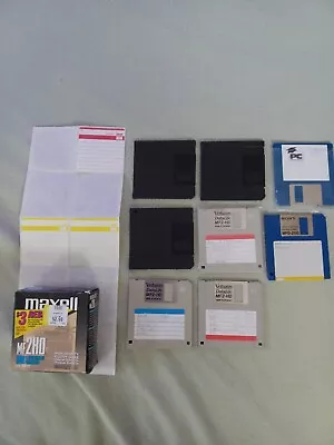 8 3.5 Inch Floppy Discs 3 Maxell MF2HD New Unused 5 Various Brands Types Used • $8.99