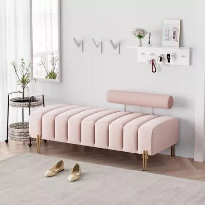 Modern Velvet Bench Living Room Bedroom Hallway Laundry End Of Bed Ottoman • $209.99