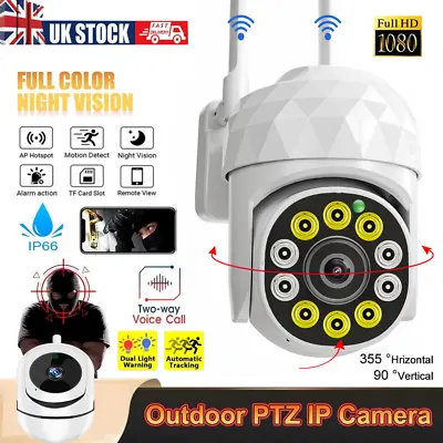 £15.99 • Buy 1080P IP Camera Wireless WIFI Outdoor CCTV HD PTZ Smart Home Security IR Cam UK