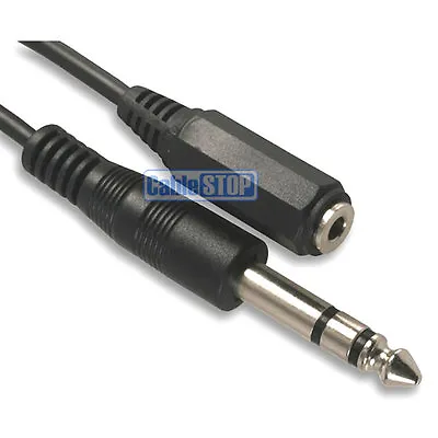 £3.65 • Buy 1.8m 6.35mm 1/4  STEREO Plug To 3.5mm Mini Aux Jack Female Socket Audio Cable