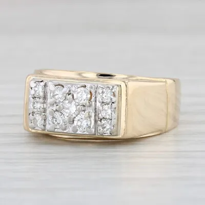 0.49ctw Men's Diamond Ring 14k Yellow Gold Size 10.25 Wedding Band • $749.99