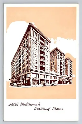Portland Oregon Hotel Multnomah Vintage OR Advertising Postcard • $2.39