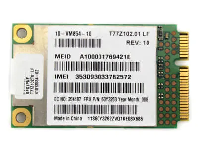 IBM Thinkpad GOBI2000 60Y3183 60Y3263 T410s X201 Wireless WWAN Broadband 3G Card • £10.37