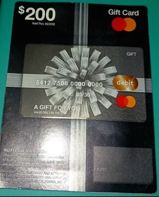 $200 MASTERCARD USA  Physical Gift Card - Safe - NO Fees - Fast Registration  • $202