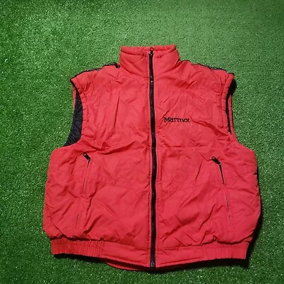 Marmot Men's Red Polarguard 3D Full Zip Nylon Vest Polyfill Insulation Winter • $27.99