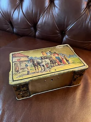 Vintage Gilt & Black W Team Of Horses & Carriage Locking  Metal Chest Style Cand • $14.07