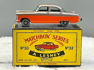 1950s Lesney Matchbox No 33A Ford Zodiac S.P.WnMintin C Box All OrigN.O.S • $290