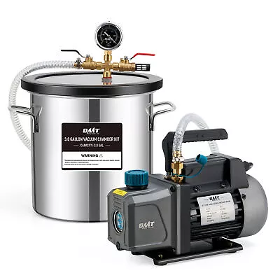 OMT 3 Gallon Vacuum Chamber And 3.5 Cfm Vacuum Pump Degassing Chamber Kit • $110.22