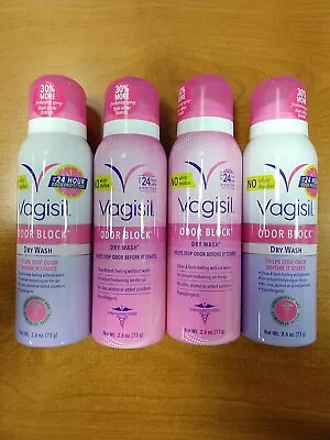 4 Pk: Vagisil Odor Block Dry Wash Spray For Feminine Hygiene 2.6 Oz. • $15.99