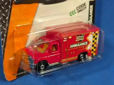 2013 Matchbox MBX Heroic Rescue #75  Ford E-350 Ambulance Red MOC! B3 • $2