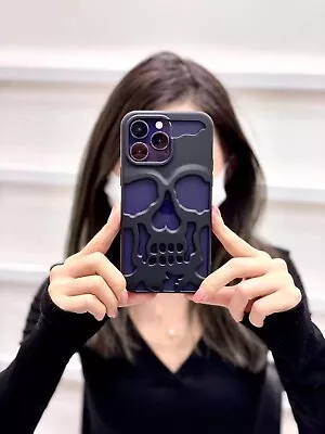 3D Skull Case For Iphone 12 12pro 13 13pro 14 14pro 14promax Spooky Hollow Desig • £7.99