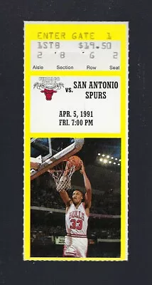 Michael Jordan - 1991 Nba San Antonio Spurs @ Chicago Bulls Ticket Stub - Apr 5 • $19