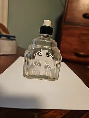 Antique Vintage Glass Holy Water Bottle With Cross & Sprinkler Cap  • $39.99