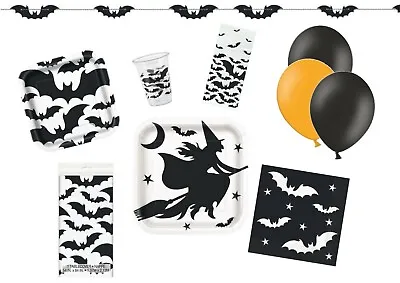 Happy Halloween Black Bat Party Supplies Tableware Decorations  • £2.95