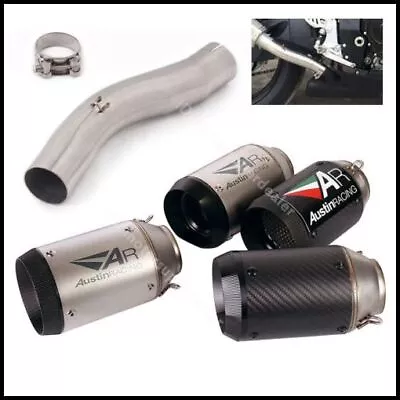 Slip For Suzuki GSXR750 GSXR600 2008-2010 Exhaust Mid Pipe Carbon Muffler System • $134.99