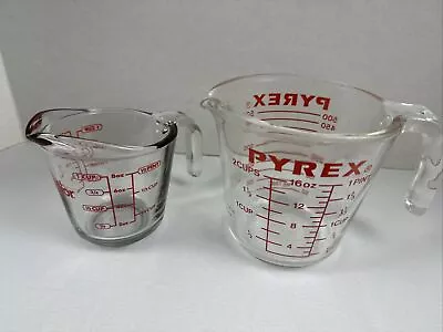 Lot Of 1 Anchor Hocking 1 Cup Measure Cup 1 Pyrex 2 Cup Measure Cup Vintage • $15.95
