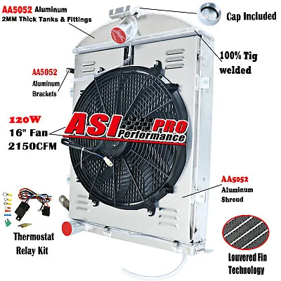 For 1930-1931 Ford Model AA Double A Heavy Duty 3.3L 4 ROW Radiator Shroud Fan • $262.15