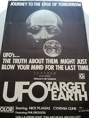 Vintage Original Movie Theater Poster UFO Target Earth 1974 • $40