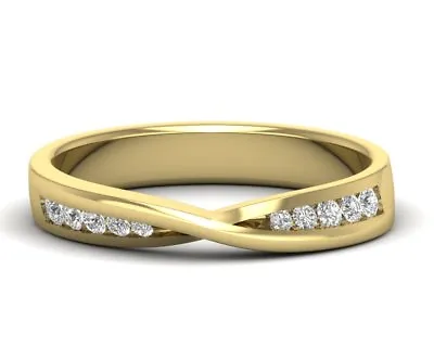 0.20CT Round Brilliant Cut Diamond Half Eternity Wedding Ring In 9K Yellow Gold • £343.20