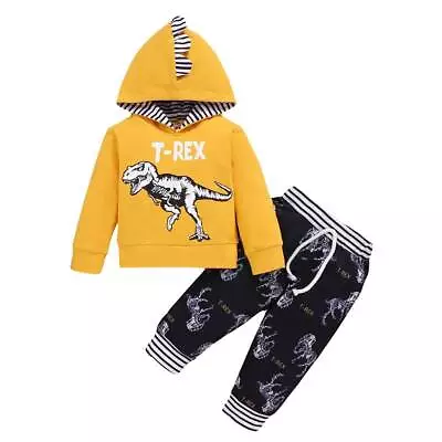 £6.99 • Buy Kids Baby Toddler Boys Dinosaur Outfits Hooded Tops Pants Tracksuit Clothes Set
