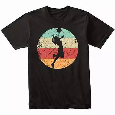 Retro Volleyball Player Serve Female Athlete Girls Sports T-Shirt (Retro Colors) • $19.99