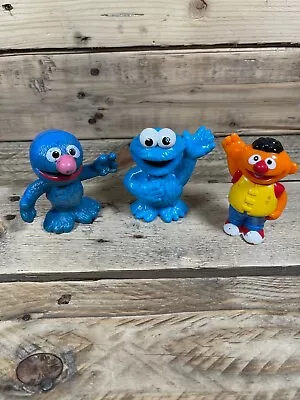 3x Sesame Street Workshop 3” Grover Cookie Monster Ernie Figure 2013 Hasbro Toy • $10.99