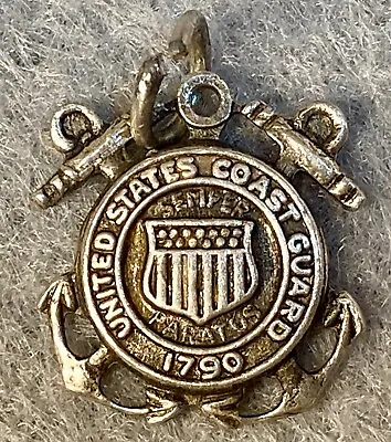 Vintage Sterling Silver Bracelet Charm UNITED STATES COAST GUARD • $9