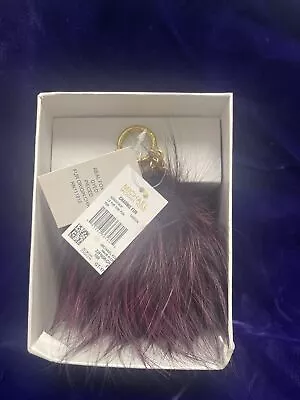 Michael Kors Fox Fur Pom Pom Bag Charm/Key Ring New With Tags In Damson Large • $19.99