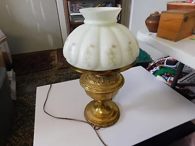 Antique Aladdin Model #7 Kerosene Lamp Lacquered Brass Base With Shade • $16.95