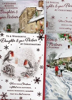 Daughter And Partner Christmas Card Choices 20cmx14cm • £1.79