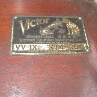 Victor Victrola Vv1x Talking Machine Plate Model Tag Badge Nipper • $0.99