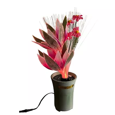 New Vintage Gladiolus Fiber Optic Flowers In Ceramic Pot Sunrise Fantasy Lights • $75