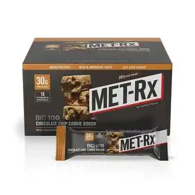 MET-Rx Big 100 High Protein Meal Replacement Bar Chocolate Chip Cookie Dough 9 • $28.99