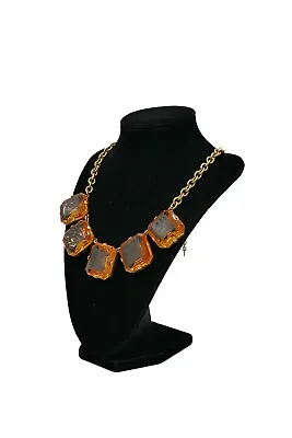 J. Crew Orange Glass Stone Statement Necklace 21  NWT (751) • $29.74