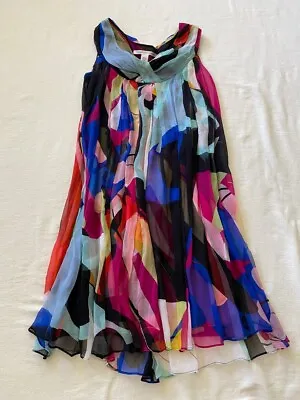 $30 • Buy Diane Von Furstenberg Silk Mini Sleeveless Casual Dress Womens Size 4