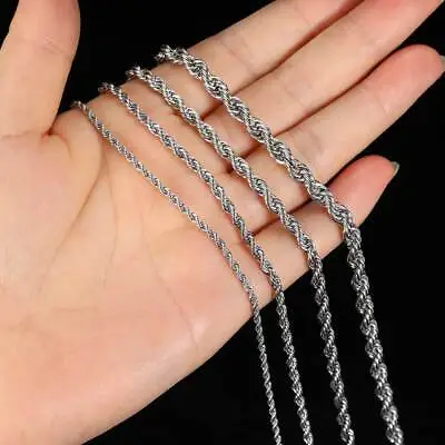 HipHop Necklace Bracelets Chain For Women Men Stainless Steel Silver Gold Plated • $17.90