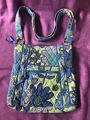 Vera Bradley Hipster Crossbody Cotton Purse Doodle Daisy Pattern Retired Used • $20