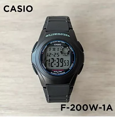 CASIO SPORTS Digital Round Illuminator WATCH 200W-1AJH BLACK • $54.95