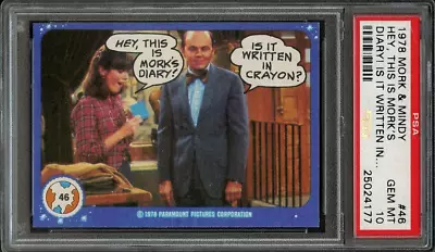 1978 Topps Mork & Mindy #46 Hey This Is Mork's Diary! Is It Written In.. Psa 10 • $199.99