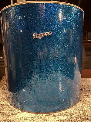 Vintage Rogers Drum Mid 1960 S Sparkling Blue Pearl 16” Shell Holiday Cleveland • $349.99