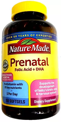 Nature Made 1 Per Day PRENATAL With Folic Acid And DHA 150 Softgels EXP 10/2025 • $27.99