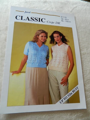 £1.25 • Buy Jarol Knitting Pattern For A Ladies Top And Cardi In D.k. Yarn Size 34  - 52   .