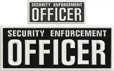 Security Enforcement Officer Embroidery Patch 4X10 And 2x5 Hook White. • $15.99