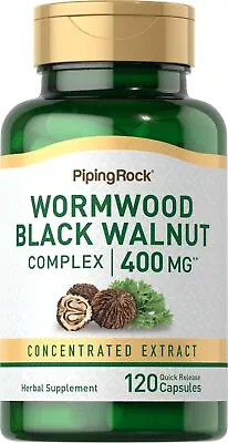 Black Wormwood Walnut Complex | 400mg | 120 Capsules | Non-GMO | By Piping Rock • $10.55