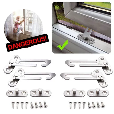 1/2 PCS Security Window Restrictor Child Baby Safety Locks Catch Door Ventilator • £5.28