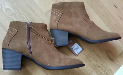 NWT Ladies Tan Ankle Boots Size 8 • £18